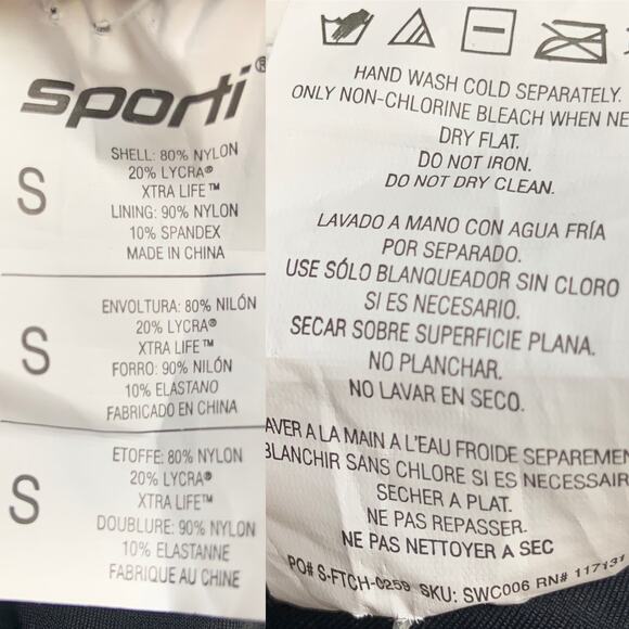 NWT Sporti Black Double Cross Back Bikini and workout Top - Picture 9 of 9